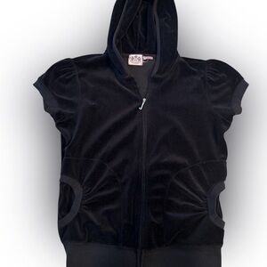 Y2K vintage juicy couture rare Black Women's Hooded Jacket short sleeve x large
